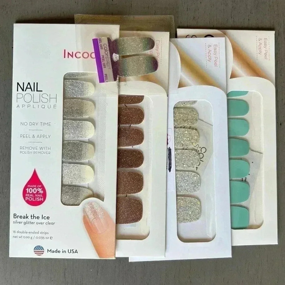 Color Street Nail Strips Incoco Bundle of 4 Glitter Solids NWT Retired Rare - Picture 4 of 6